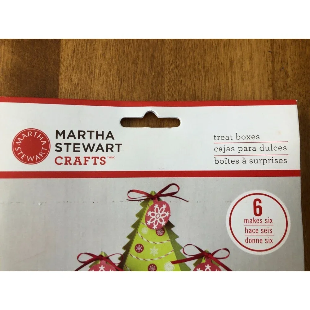 Martha Stewart Crafts Peppermint Winter Tree Treat Boxes 6 Pack 2013 NEW